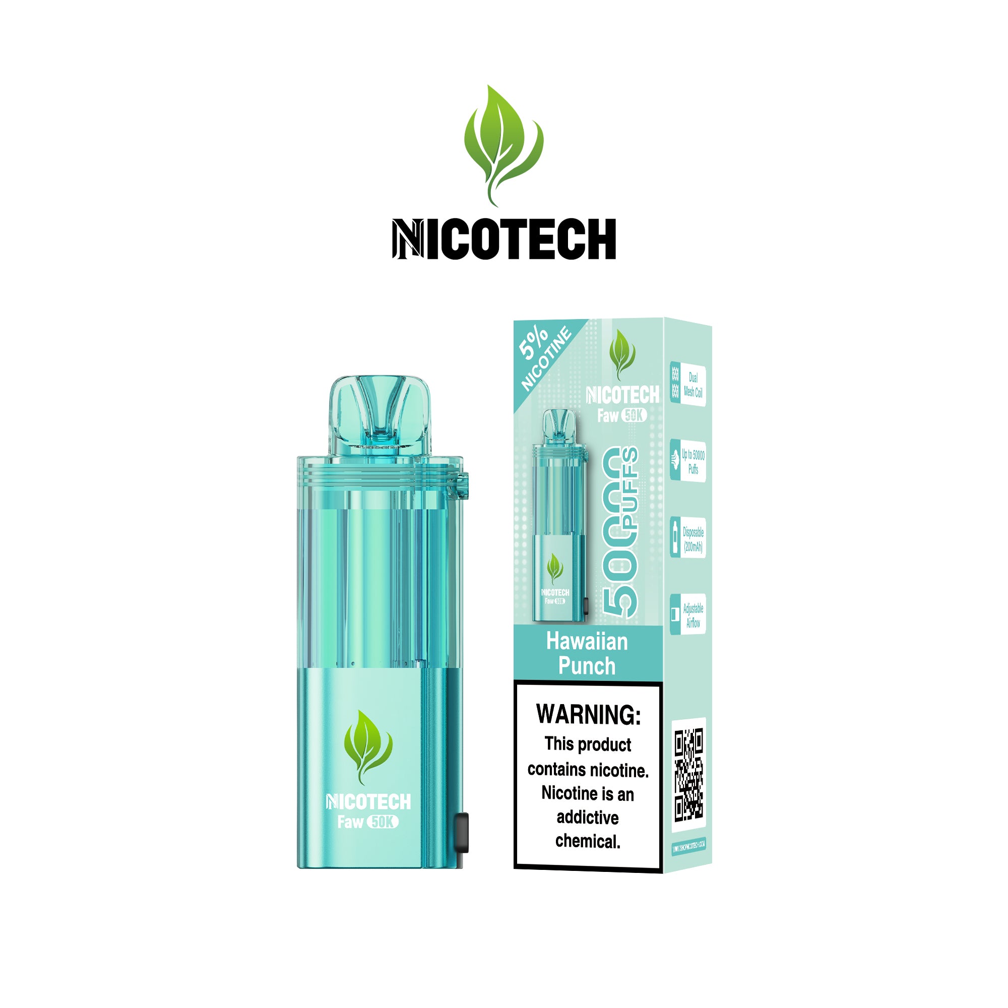 Nicotech Faw 50K Puff Pod Only Hawaiian Punch 5% Nicotine