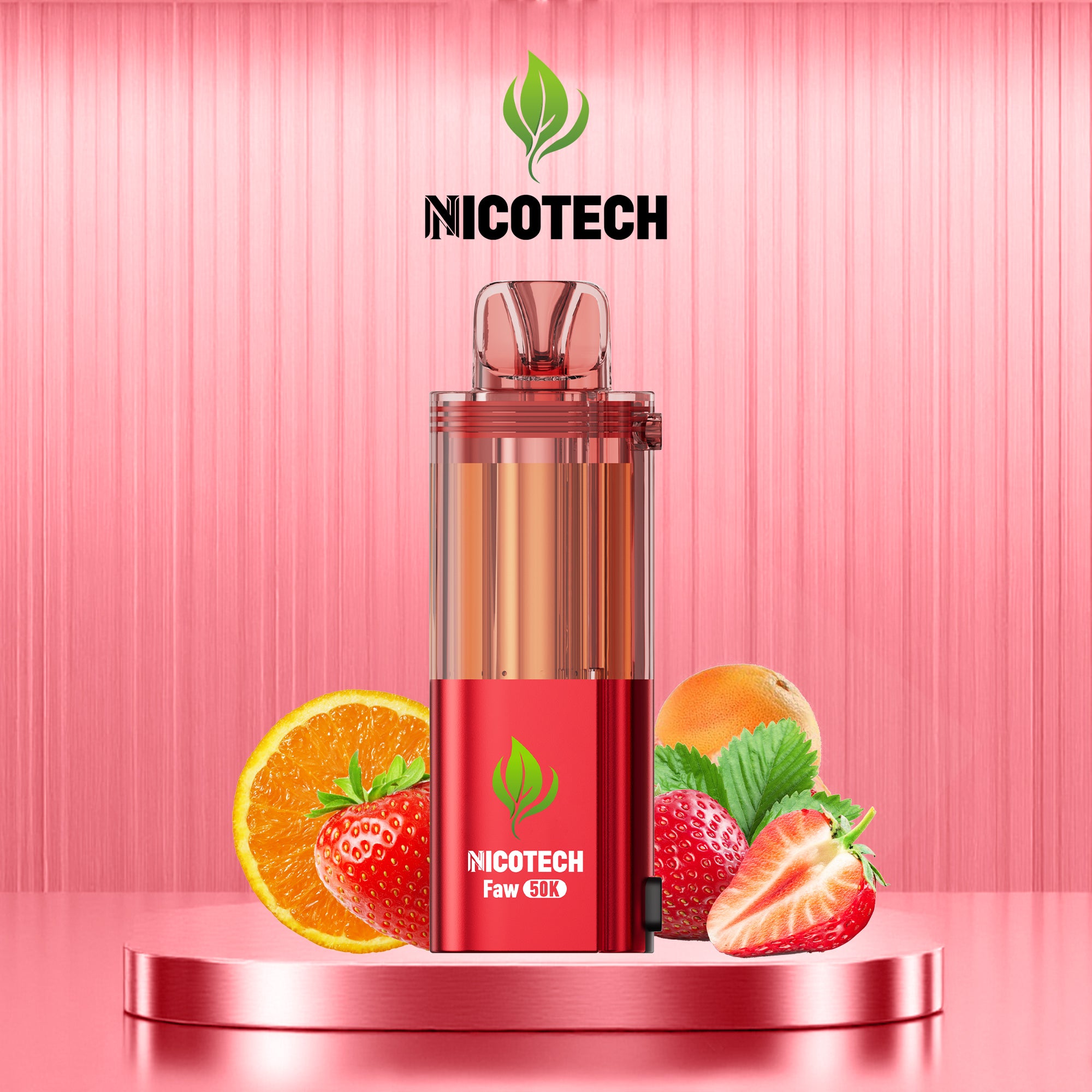Nicotech Faw 50K Puff Pod Only Strawberry Orange Tang 5% Nicotine