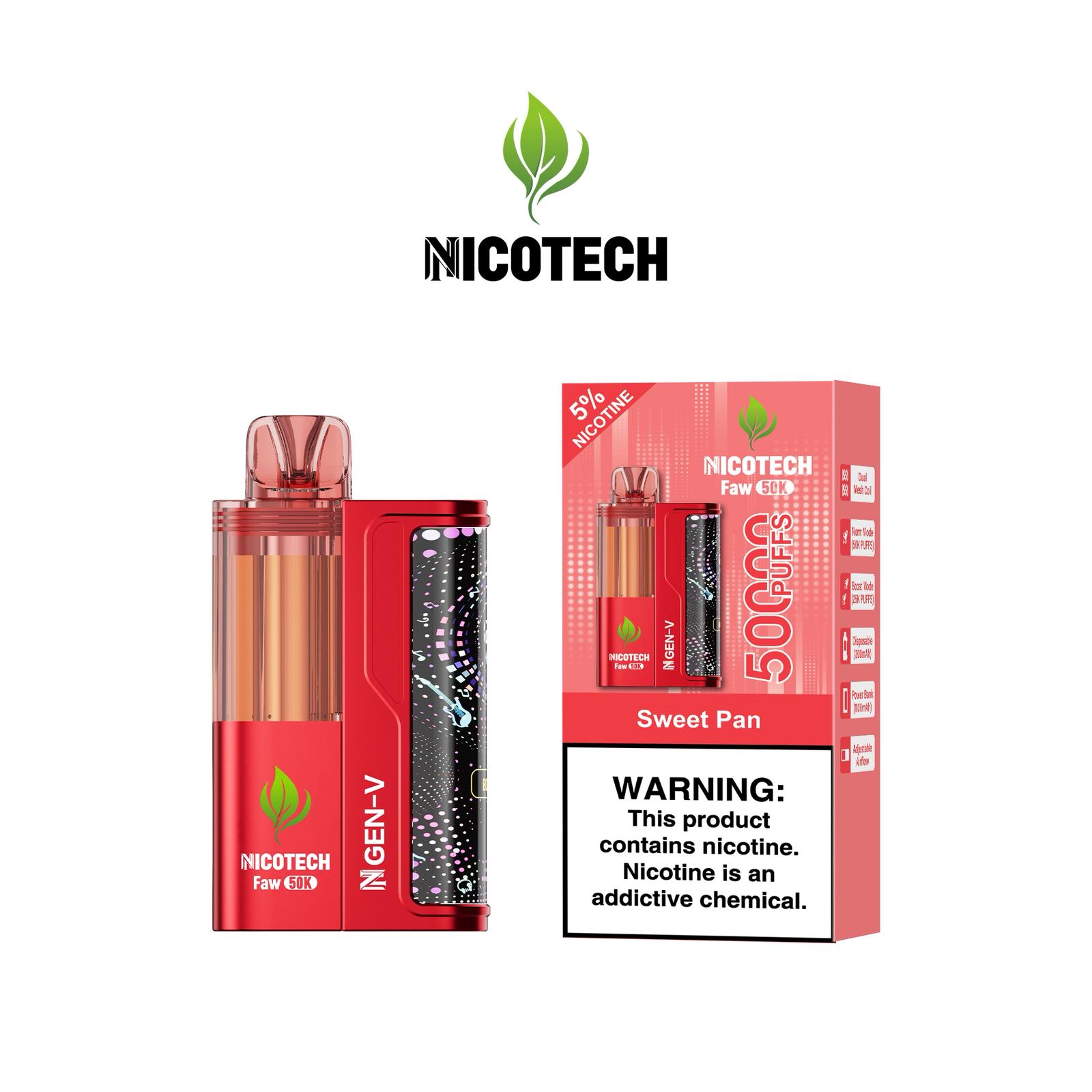 Nicotech Faw 50K Puff Kit Sweet Pan 5% Nicotine