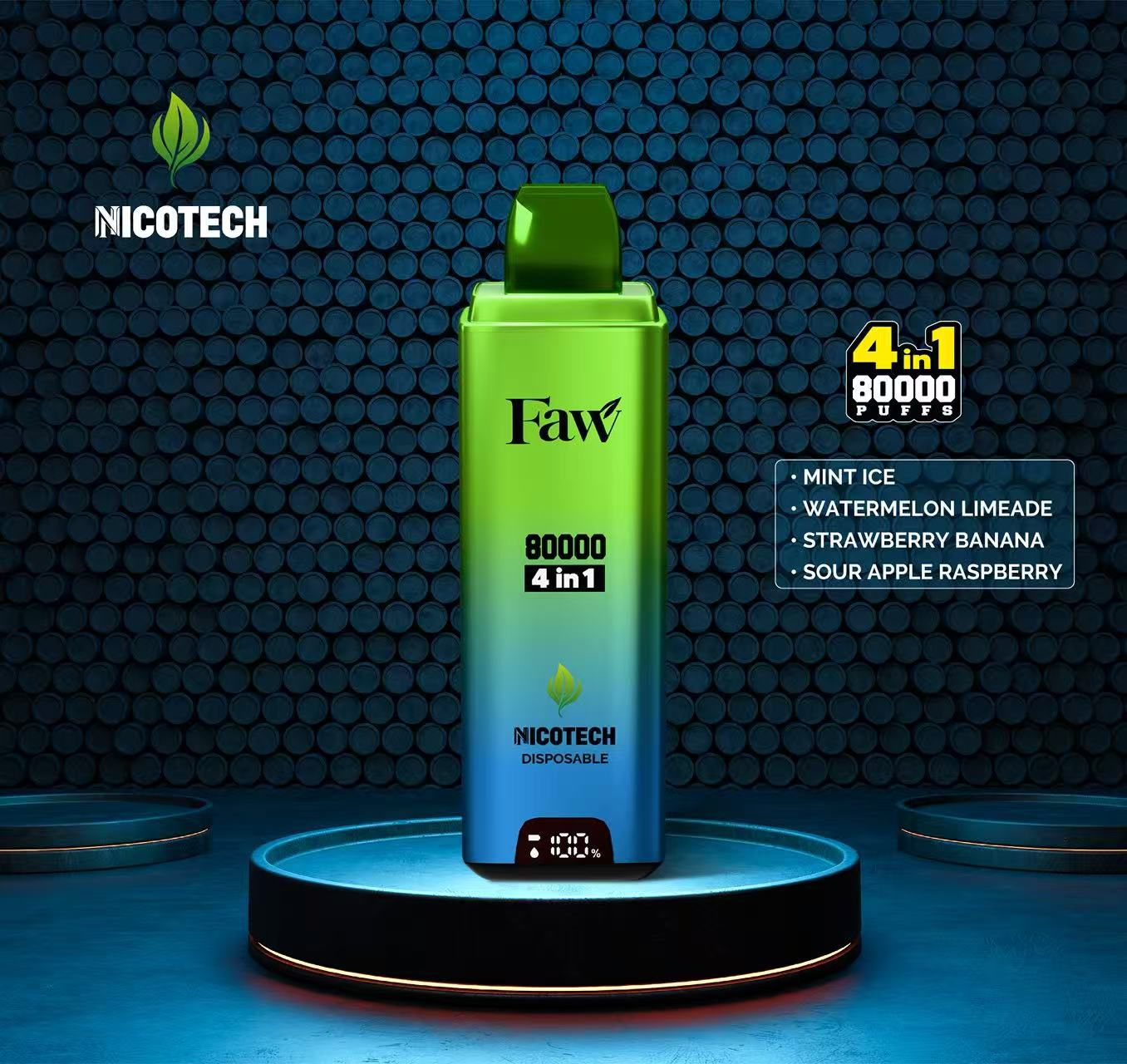 Nicotech Faw 80K Puff Disposable 4 in One Flavour 5% Nicotine