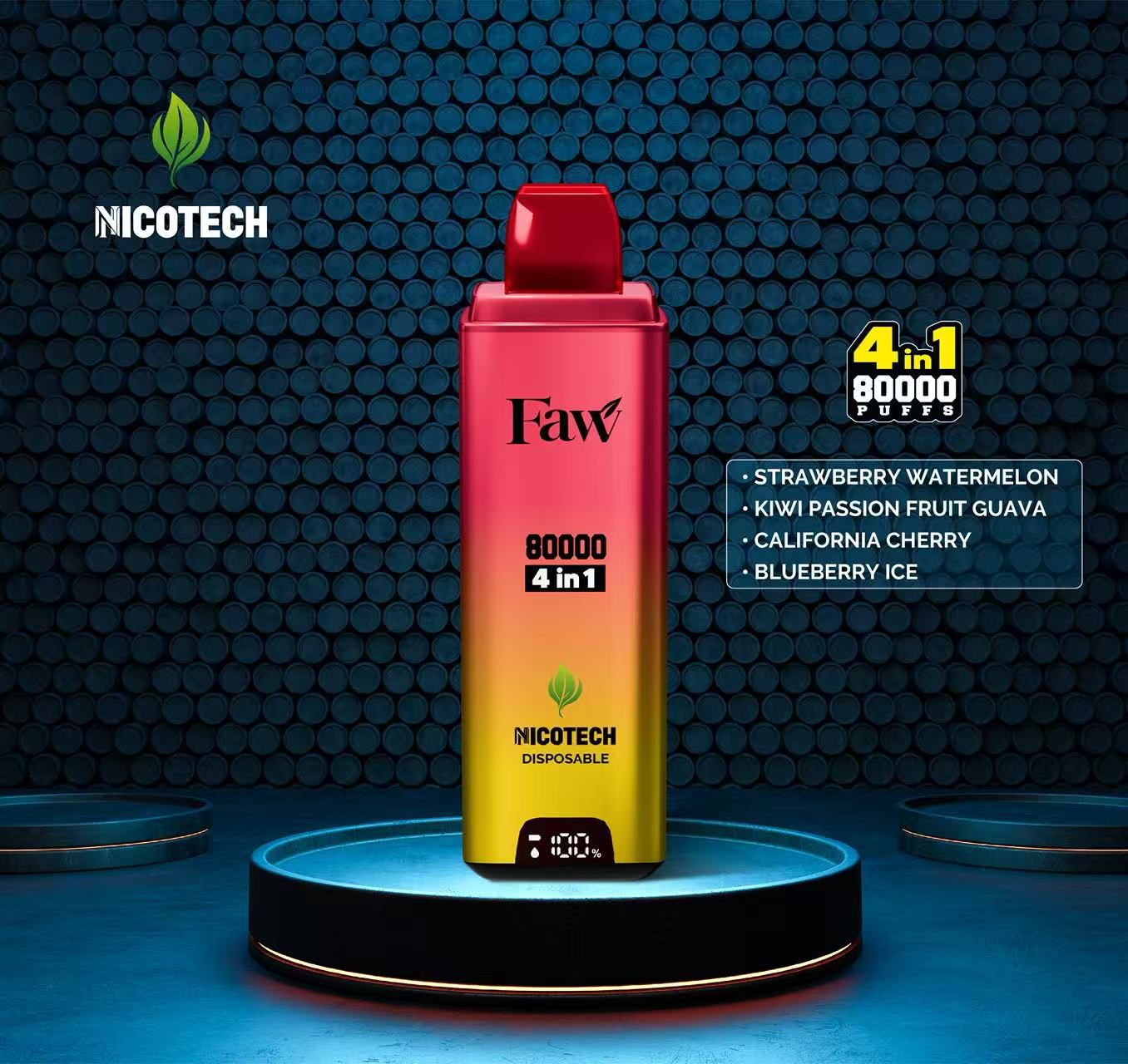 Nicotech Faw 80K Puff Disposable 4 in One Flavour 5% Nicotine