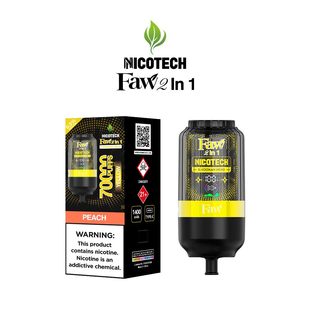 Faw E-hookah head 2 in 1 Peach 70000 puffs