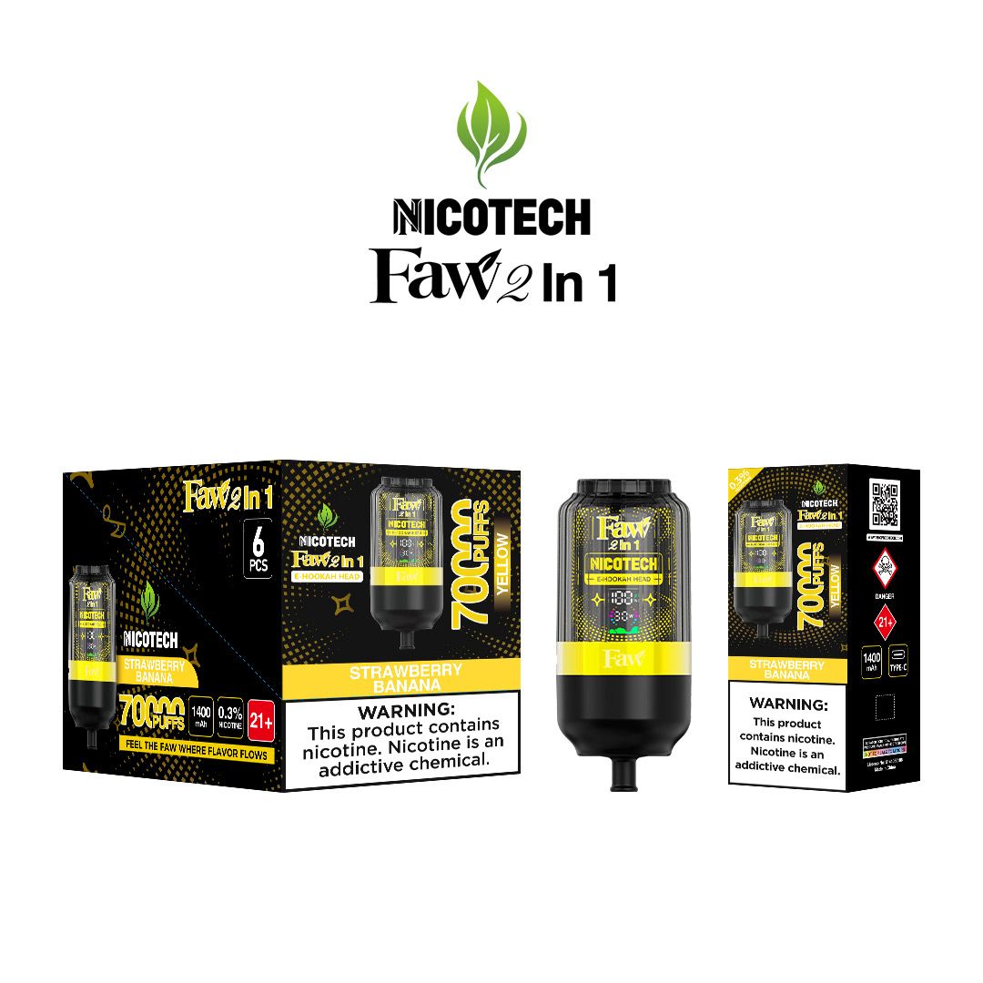 Faw E-hookah head 2 in 1 Strawberry Banana 70000 puffs