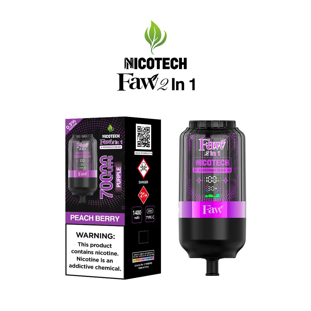 Faw E-hookah head 2 in 1 Peach Berry 70000 puffs
